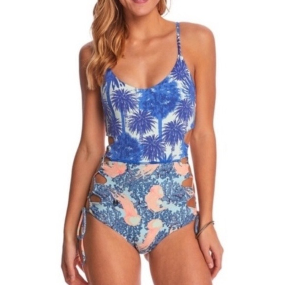 Maaji Jellyfish Palm Tree Reversible Swim Suit